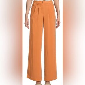 NWT Evolutionary Pleated Wide-Leg Pants Rust Orange Business Casual Trousers XL